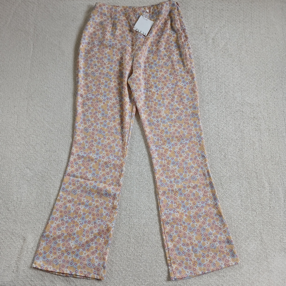 zara ♡ flower power pants floral groovy 70s boho cottagecore retro y2k festival